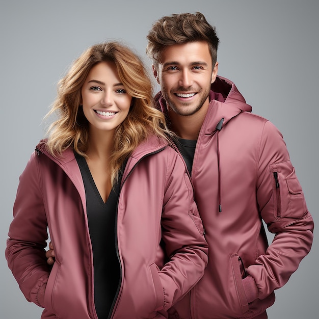 Design de jaqueta de casal e conceito de pessoas fecham