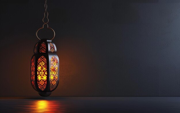 Design de lanterna de estilo islâmico para celebração do Ramadão com espaço de cópia