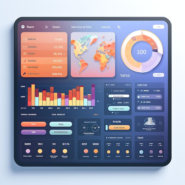 Design de layout de aplicativo móvel de análise de despesas Dashboard orientado por dados e conceito de layout visual Vi