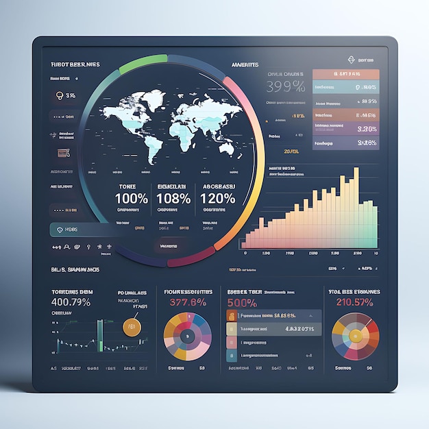 Design de layout de aplicativo móvel do painel de investimento Conceitos azuis de layout informativo e orientado por dados