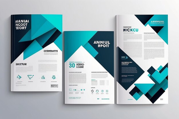 Foto design de layout de modelo de brochura relatório anual de negócios corporativos catálogo de revista flyer