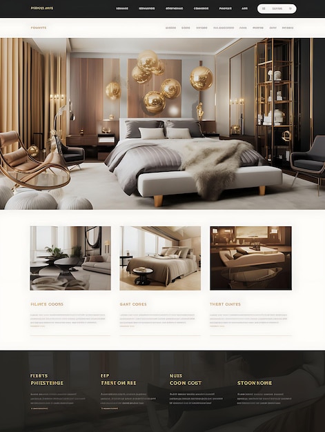Design de layout de site de decoração de casa de luxo com recurso 0614 Visual profissional exclusivo e criativo