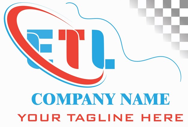 Foto design de letras do logotipo etl