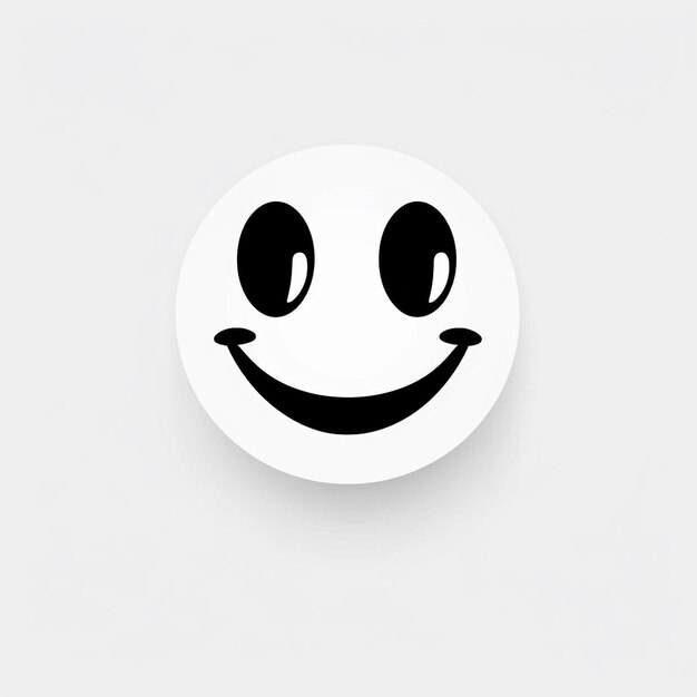Foto design de linha de logotipo vetorial de rosto de sorriso em fundo preto e branco