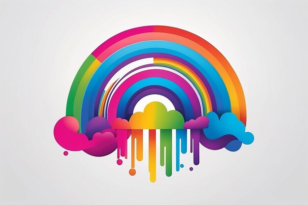 Foto design de logotipo abstrato com conceito de orgulho de arco-íris gerado com ai