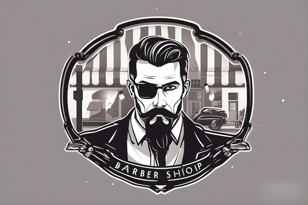 Foto design de logotipo de barbearia