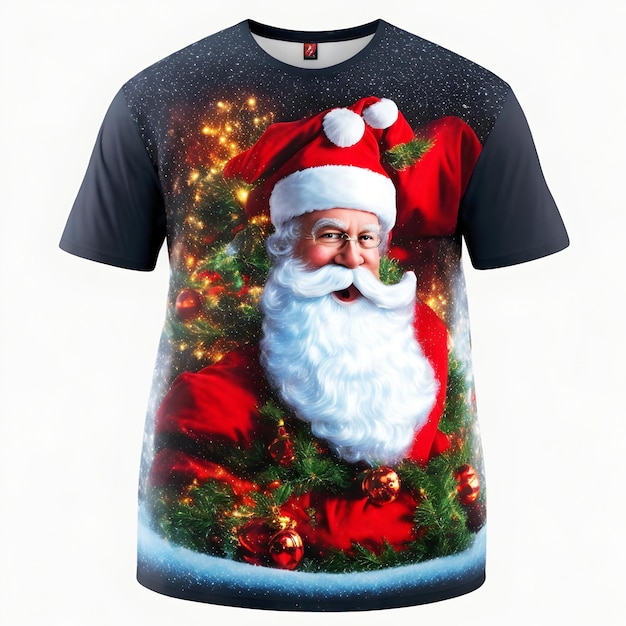 Design de logotipo de camiseta masculina estilo Papai Noel de Natal Arte gerada por Ai