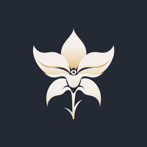 Foto design de logotipo de flor de orquídea em fundo escuro