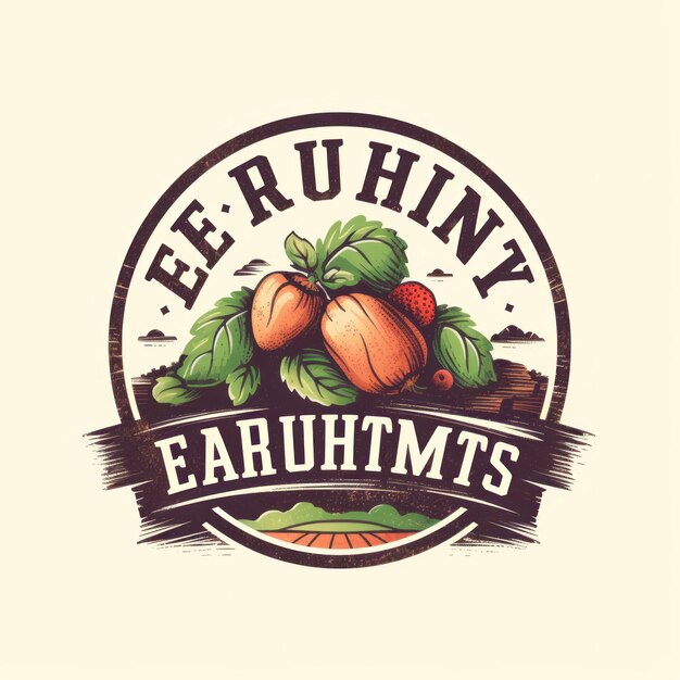 Foto design de logotipo de fonte desenhado à mão para loja de produtos agrícolas earth's bounty