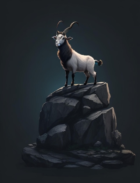 Design de logotipo de ilustração de cabra