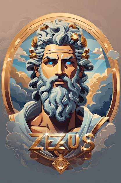 design de logotipo de ilustração de zeus