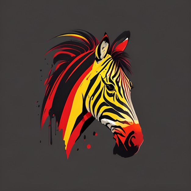 Design de logotipo de ilustração vetorial de cabeça de zebra camiseta