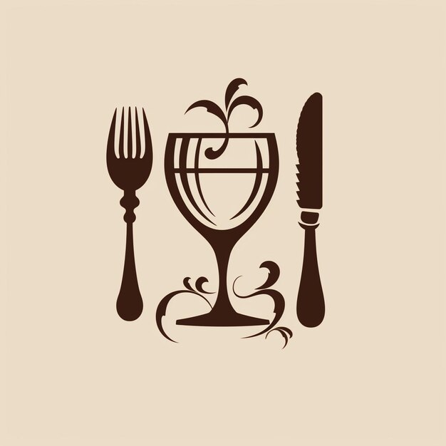 Foto design de logotipo de marca pictórica para um restaurante