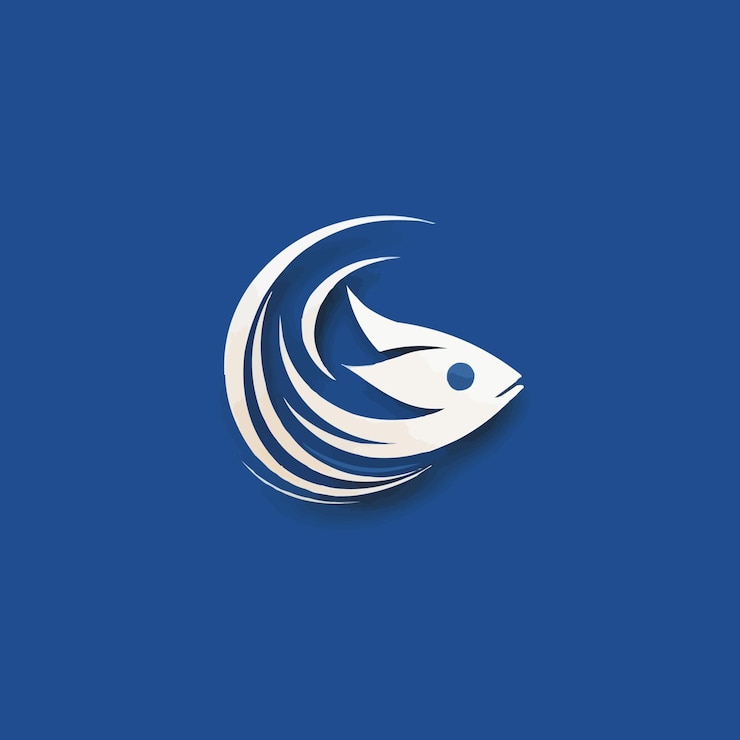 Foto design de logotipo de peixe com estilo minimalista