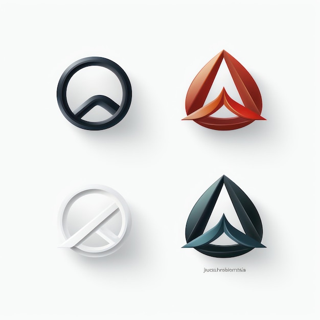 Design de logotipo minimalista e variações em fundo branco