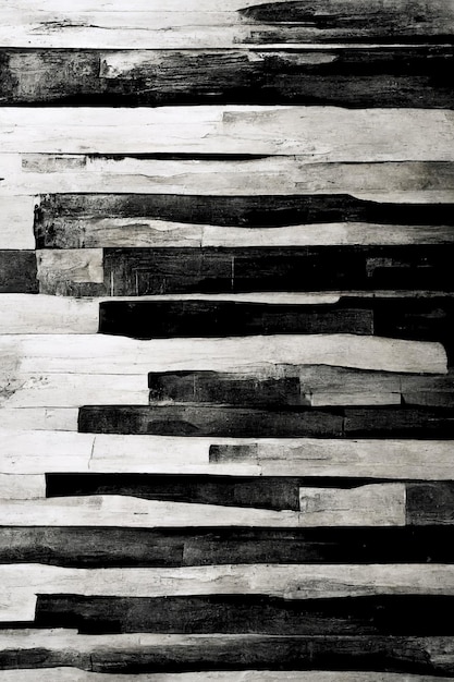Design de madeira abstrato monocromático em preto e branco