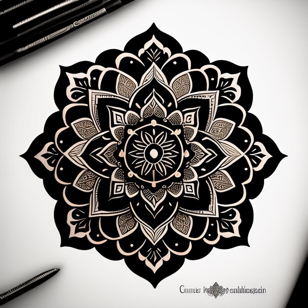 Foto design de mandala de luxo e fundo islâmico na cor dourada