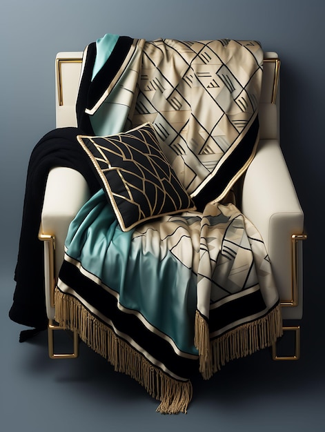 Design de manta de travesseiro e elementos com conceito de ideia diferente, visual único e atraente