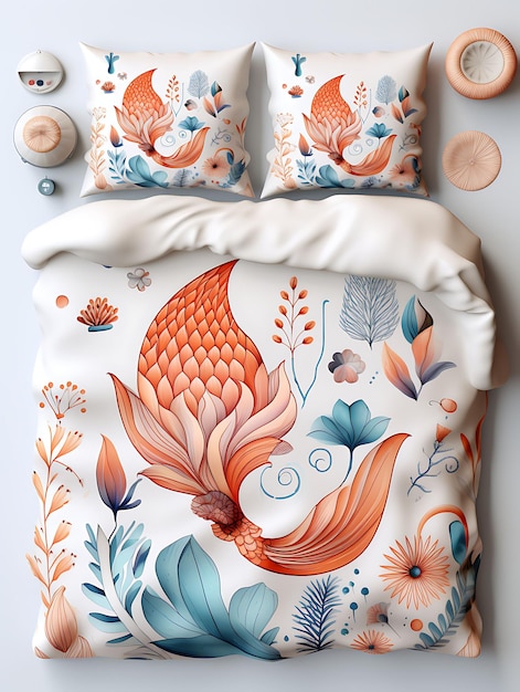 Design de manta de travesseiro e elementos com conceito de ideia diferente, visual único e atraente
