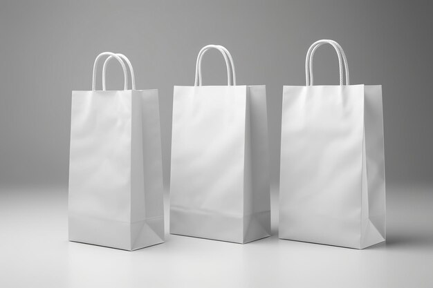 Design de maquete de sacola de compras em fundo branco IA generativa