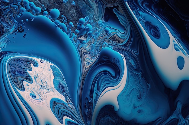 Design de mármore líquido abstrato azul em um pano de fundo marmorizado