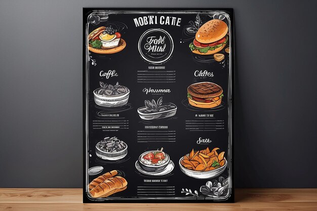 Foto design de menus de restaurantes e cafés poster de panfletos de alimentos