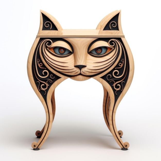 Design de mesa de cabeceira feita no estilo de um gato