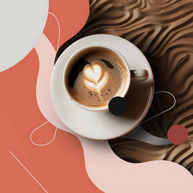 design de mídia social de uma cafeteria café cappuccino em estilo minimalista