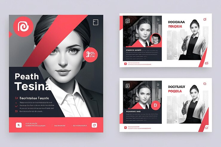 Foto design de modelo de postagem de mídia social corporativa ou banner de feedback do cliente
