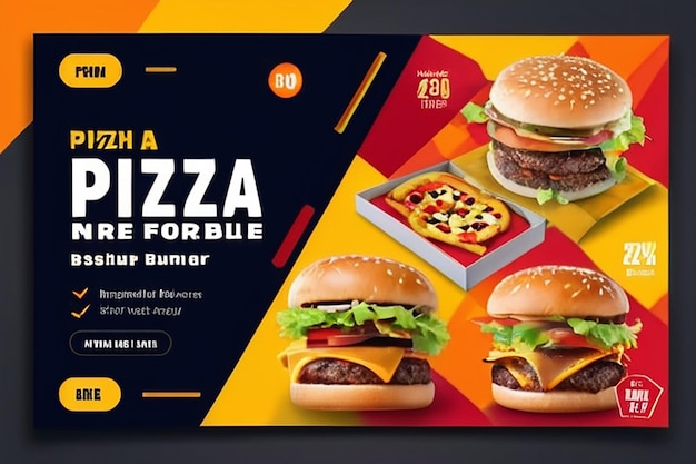 Design de modelo de postagem ou banner de mídia social de marketing de negócios de restaurantes de fast food