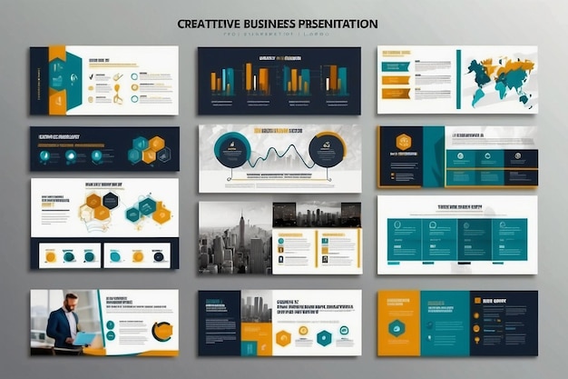Design de modelo de slides de apresentação de negócios criativos Utilizar para apresentação moderna