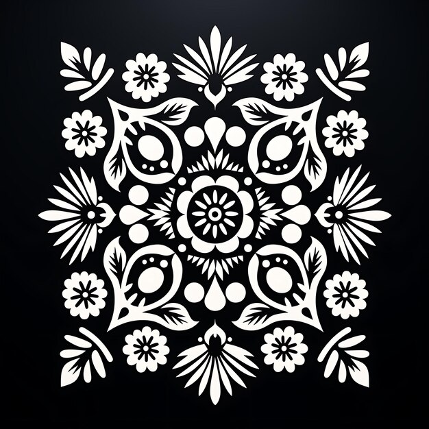 Design de moldura de arte folclórica escandinava com rosetas tradicionais e Ge Tattoo CNC Laser Tshirt 2D