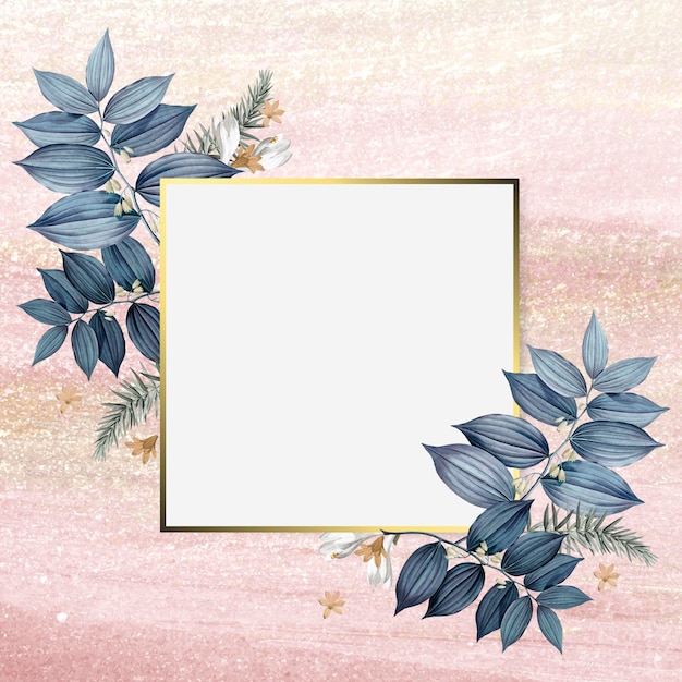 Design de moldura de casamento floral luxuoso