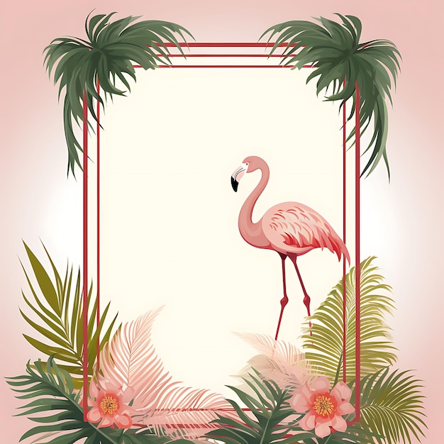 Design de moldura de um pássaro flamingo com uma linda cor rosa cor-de-rosa adornada com arte de estilo de caixa de iPhone