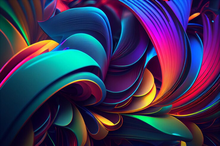 Foto design de néon colorido realista de arte moderna, geração de ai