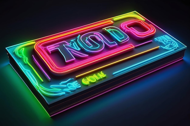 Design de néon impressionante Cartão de visita de tipografia de néon em negrito