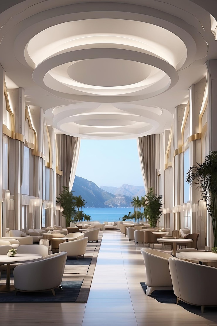 Foto design de nível de hotel de 3 estrelas com 50 quartos ia generativa