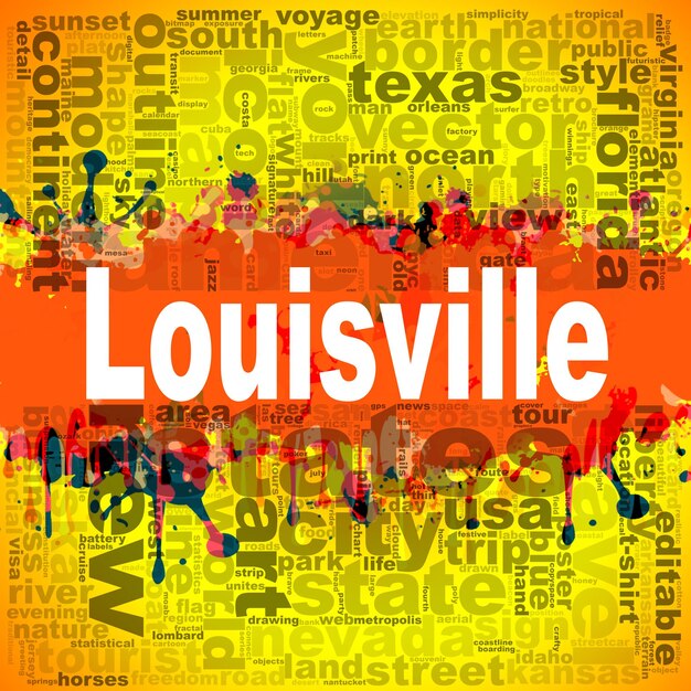 design de nuvem de palavras de Louisville