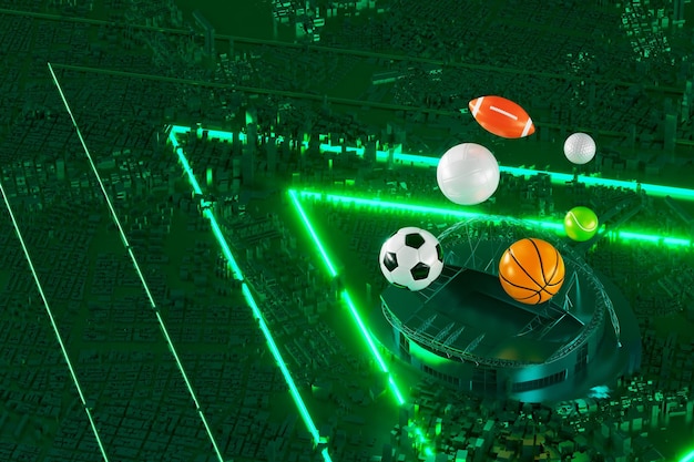 Foto design de objeto de futebol 3d realista