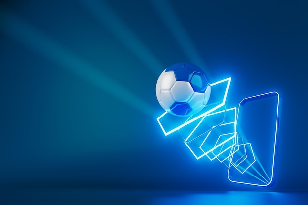 design de objeto de futebol 3d renderização realista abstrato fundo futurista ilustração 3d movimento geometria conceito esporte competição gráfico torneio jogo aposta conteúdo elemento bola de futebol