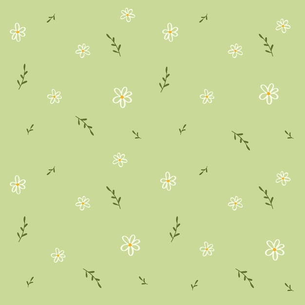 Foto design de padrão floral branco e verde simples