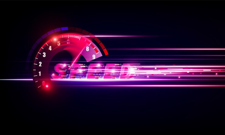 Foto design de painel automático do carro de velocidade do velocímetro tecnologia abstrata do medidor de velocidade e barra de progresso de download ou indicador redondo do design do vetor de velocidade da web