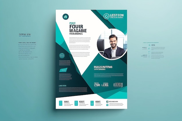 Design de panfleto Relatório de negócios corporativos Capa de brochura ou design de panflito Apresentação de panfletos Panfleto azul com fundo de formas redondas de círculo abstrato