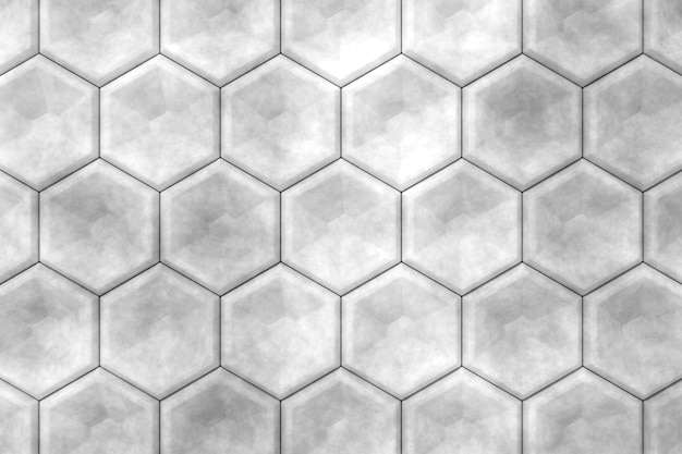 Design de parede de azulejos com textute de cimento Abstrato de renderização 3D hexgon