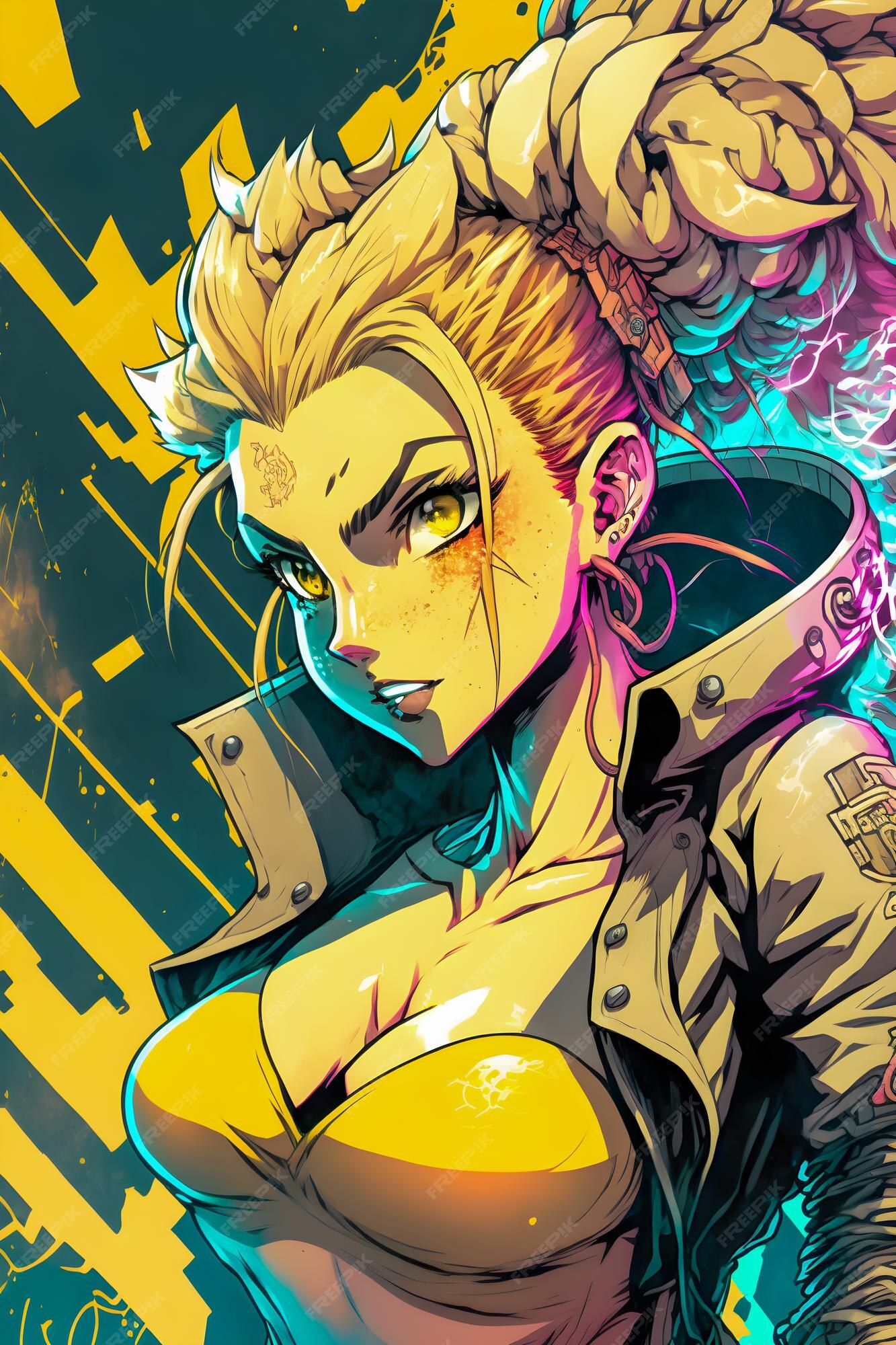 Design de personagens de mangá cyberpunk comics estilo de anime