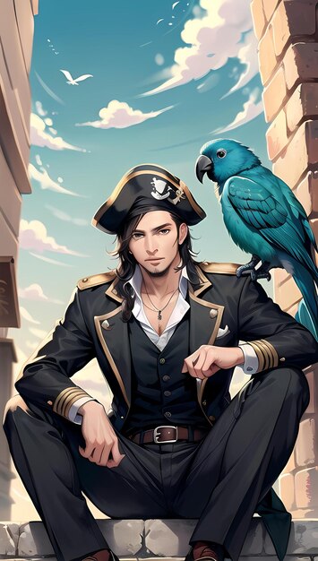 Personagem pirata de anime gerado por ia