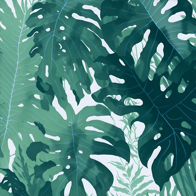 Design de plano de fundo com ilustração em aquarela de monstera