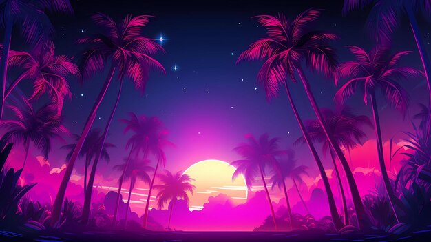 design de plano de fundo do cyberpunk tropical