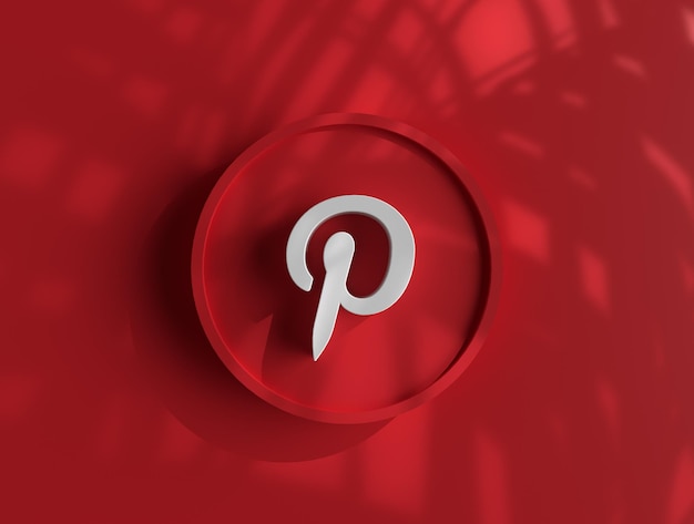 design de plano de fundo do logotipo do pinterest 3d mídia social