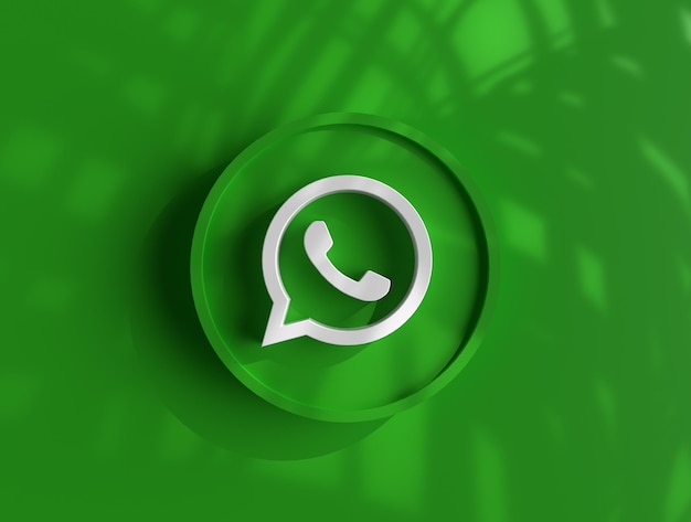 Foto design de plano de fundo do logotipo do whatsapp 3d mídia social